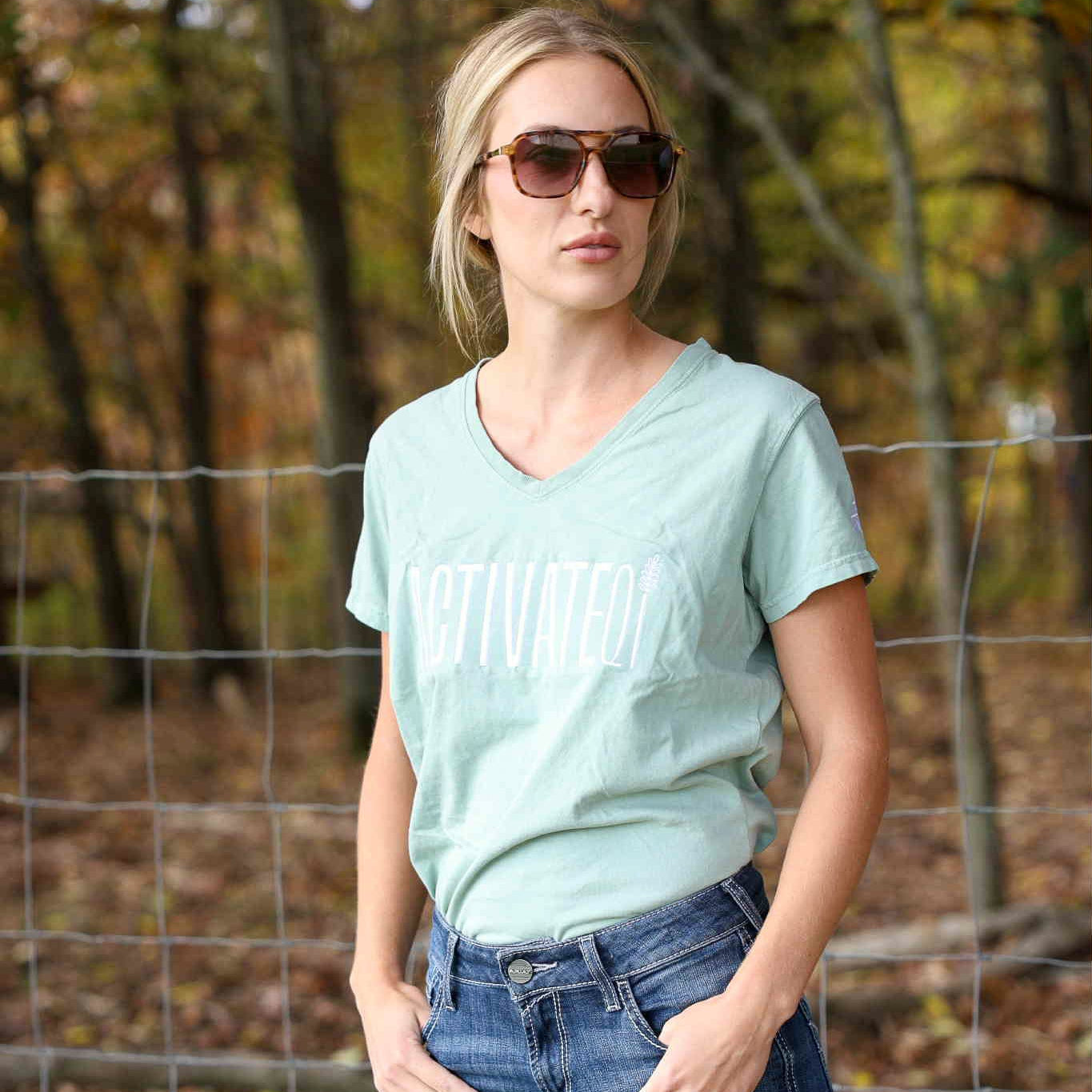 ActivateQi Embroidered Qi V-Neck Tee