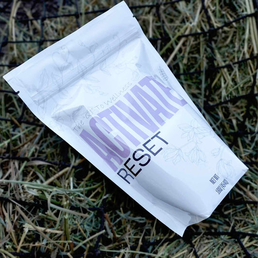 White package with 'Activate Reset' text on a grassy background