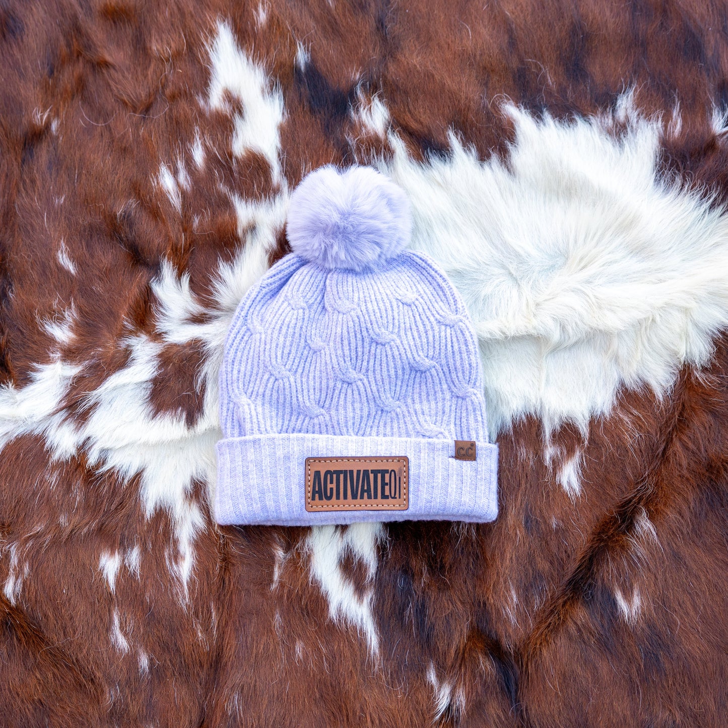 ActivateQi Thick Knit Pom Beanie