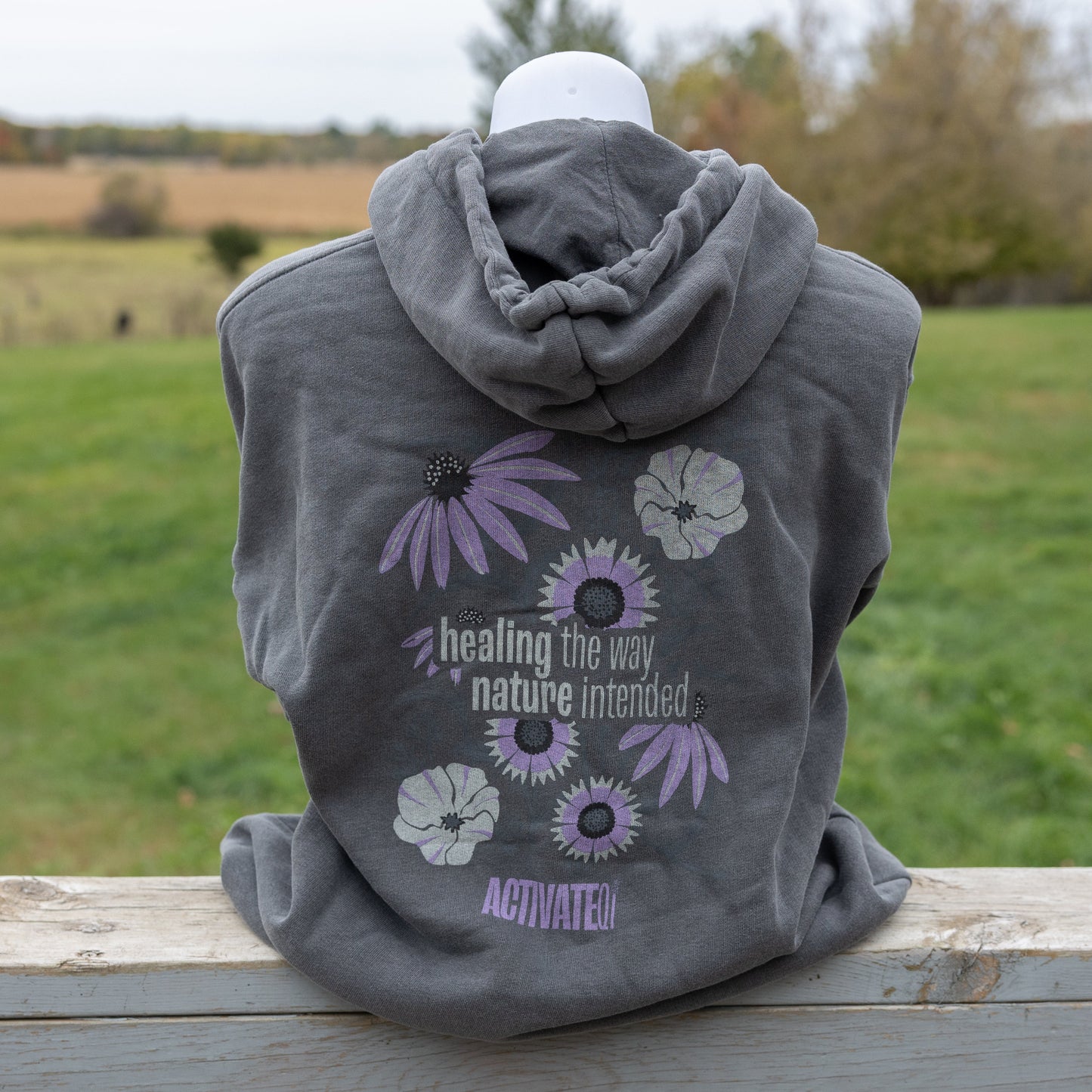 ActivateQi Healing The Way Nature Intended Flower Hoodie