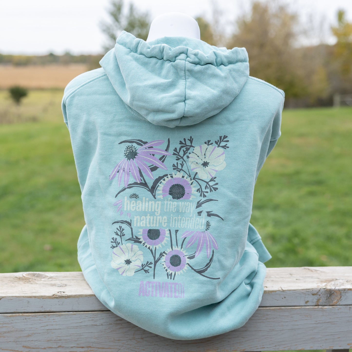 ActivateQi Healing The Way Nature Intended Flower Hoodie