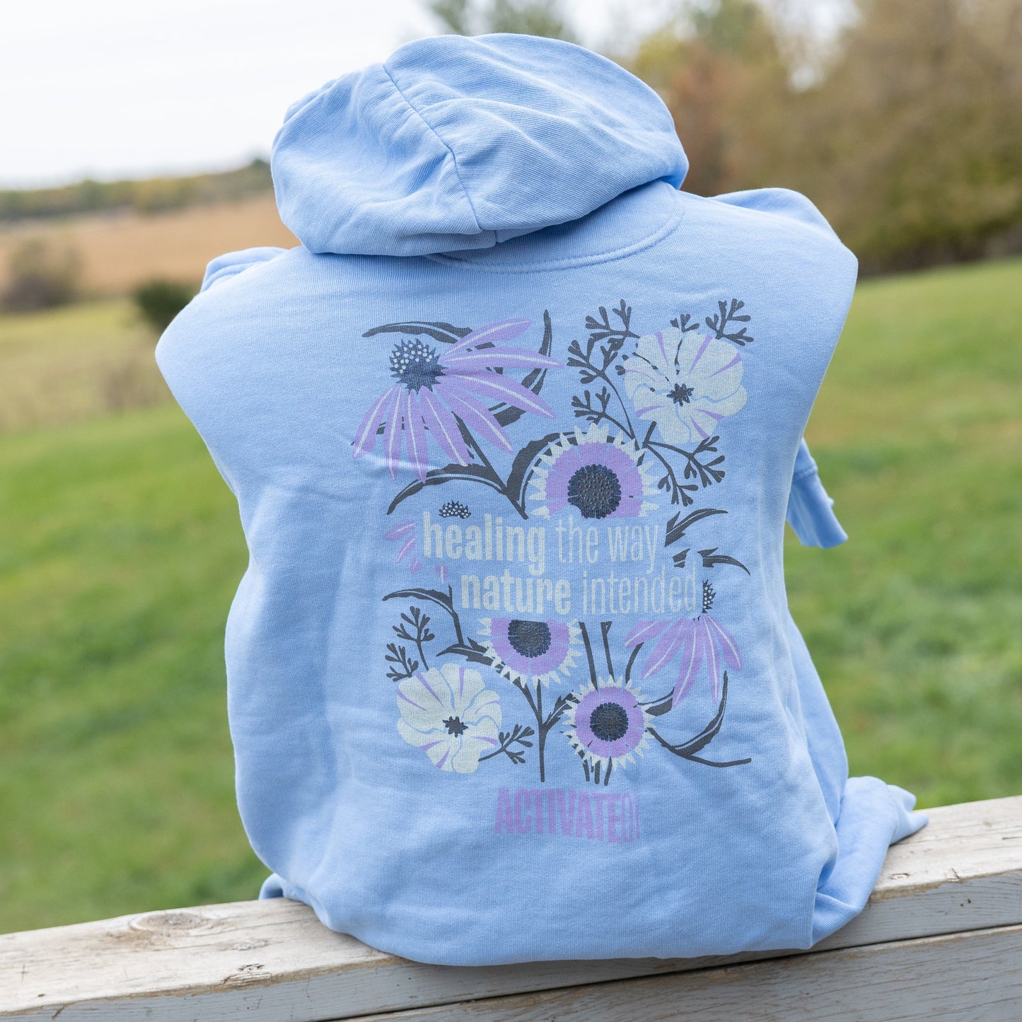 ActivateQi Healing The Way Nature Intended Flower Hoodie