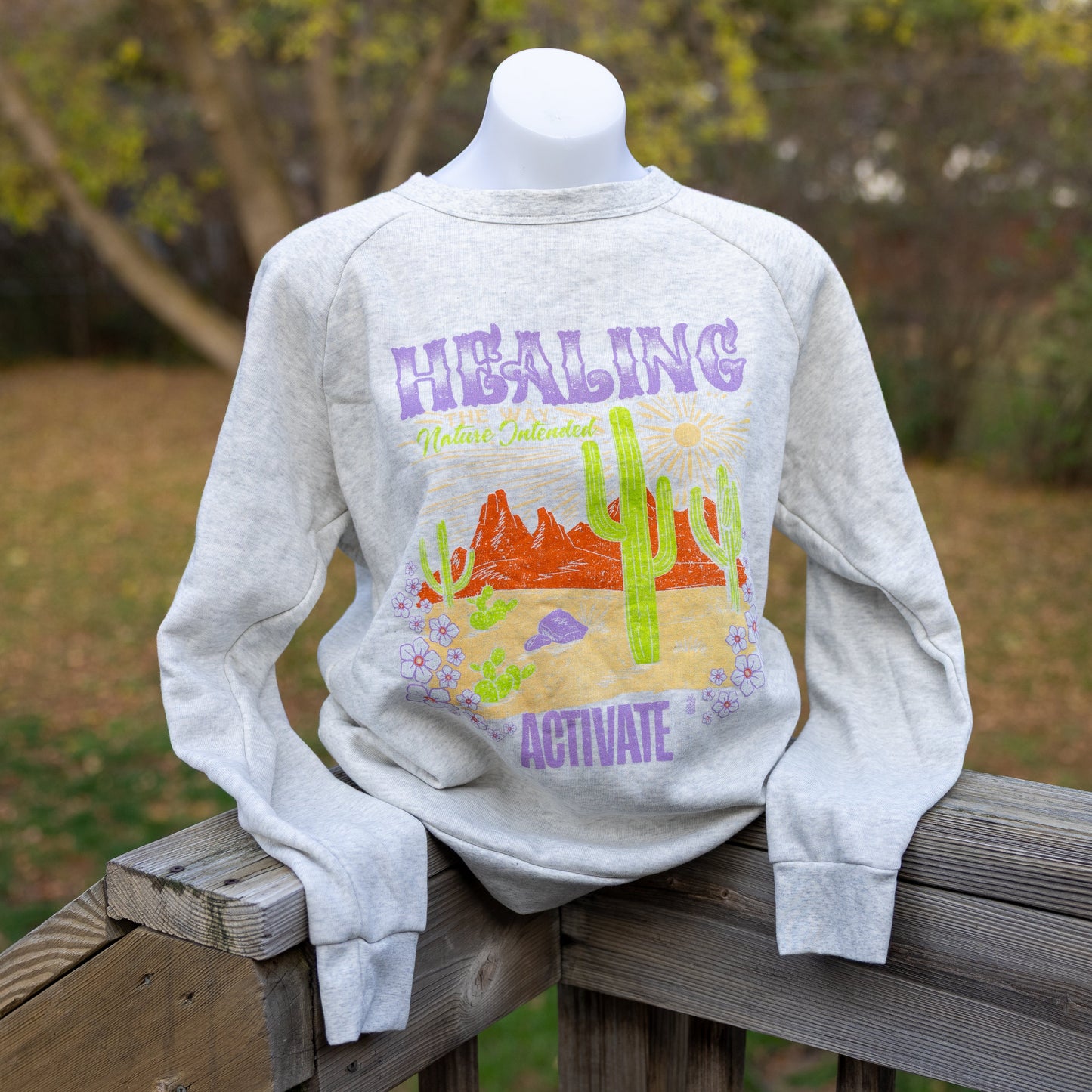 ActivateQi Retro Healing The Way Nature Intended Desert Sweatshirt