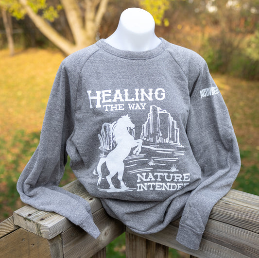 ActivateQi Retro Healing The Way Nature Intended Horse Sweatshirt
