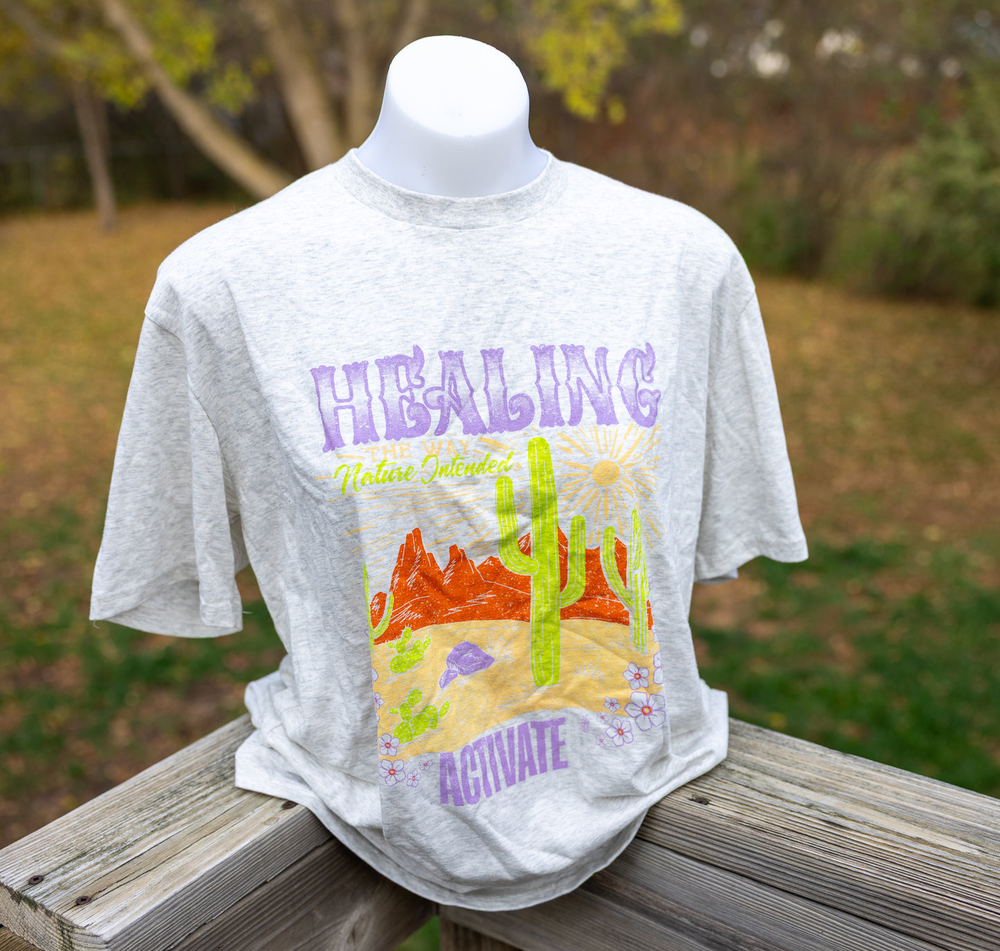 ActivateQi Retro Healing The Way Nature Intended Desert Tee