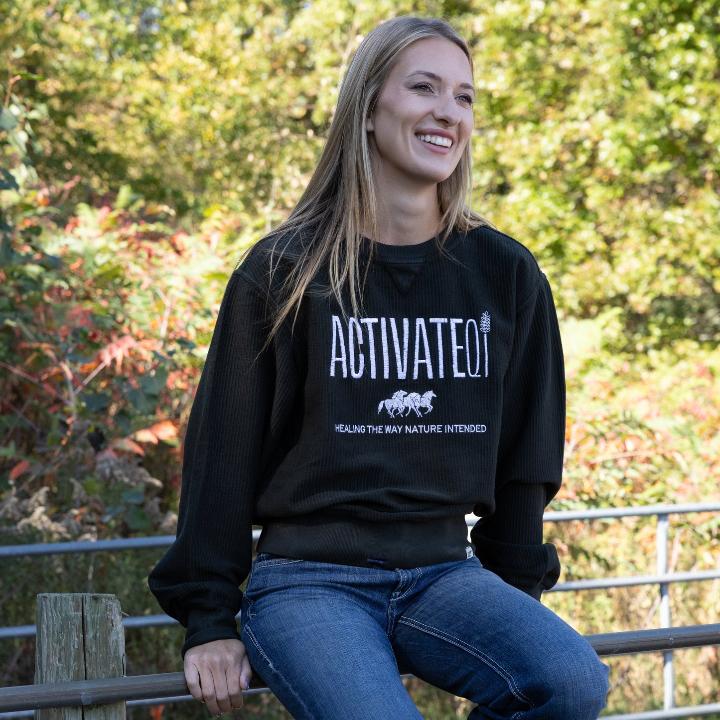 ActivateQi Embroidered Corded Sweatshirt