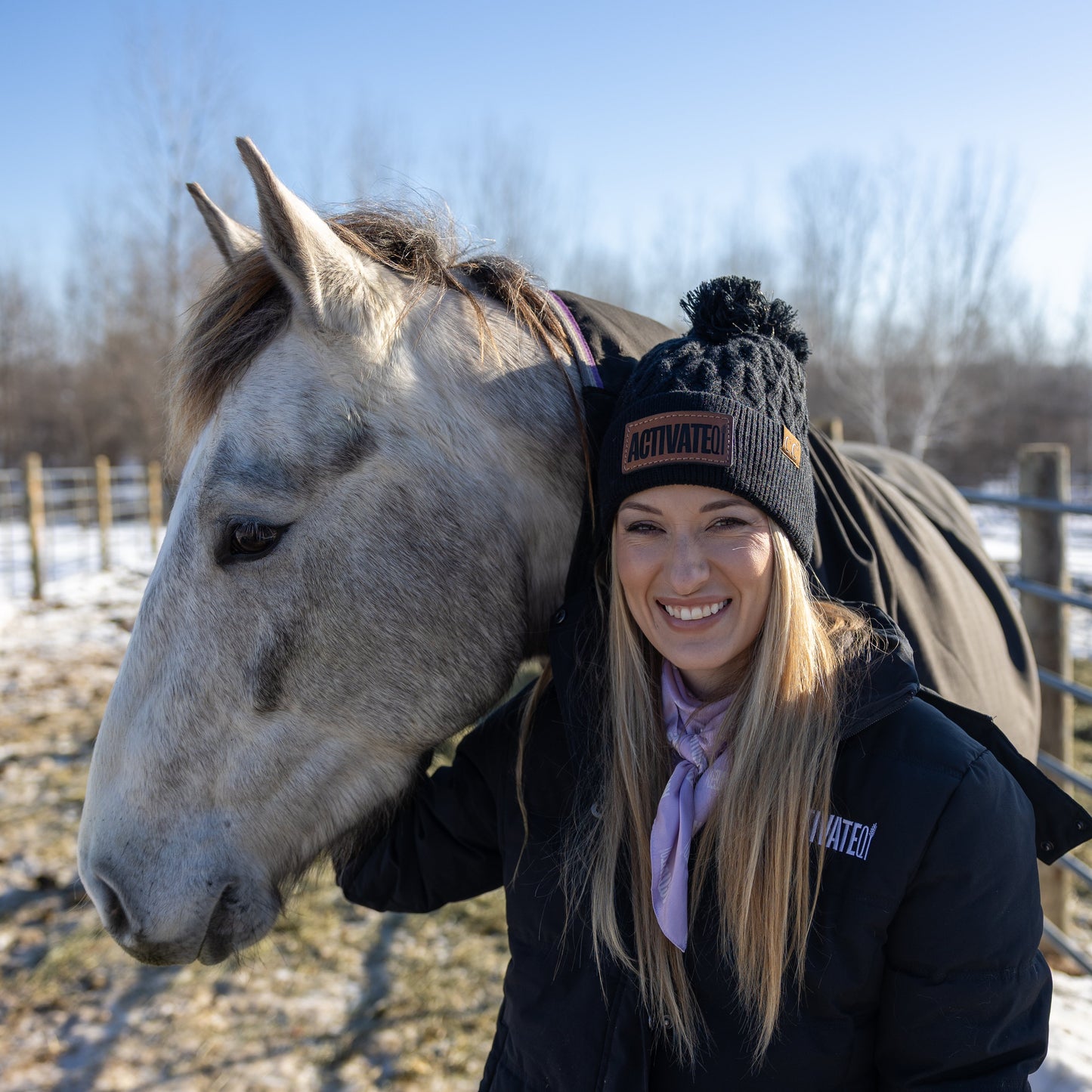 ActivateQi Thick Sparkle Pom Beanie