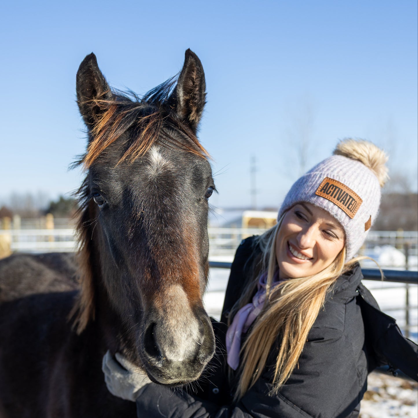ActivateQi Cream Pom Beanie